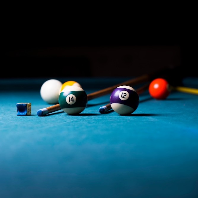 Pool Table with American Pool Balls